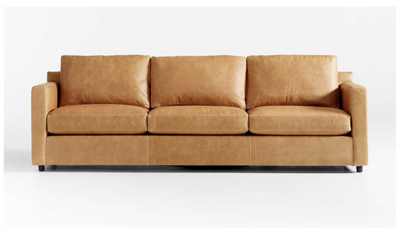 Barrett II Leather 3-Seat Sofa at Crate and Barrel